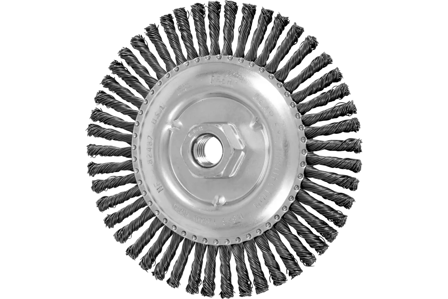 Picture of Pferd Stringer Bead Wheel Brush 6" Dia .020 Carbon Steel 5/8-11" Thread .023 Retail